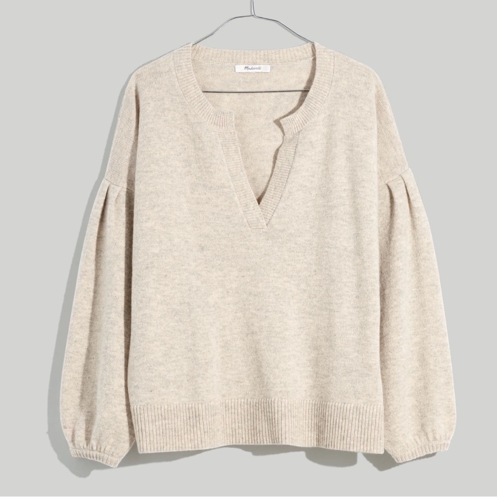 MOVING SALE | Madewell Women’s Beige Wiltshire V-Neck Pullover Sweater, Size XL